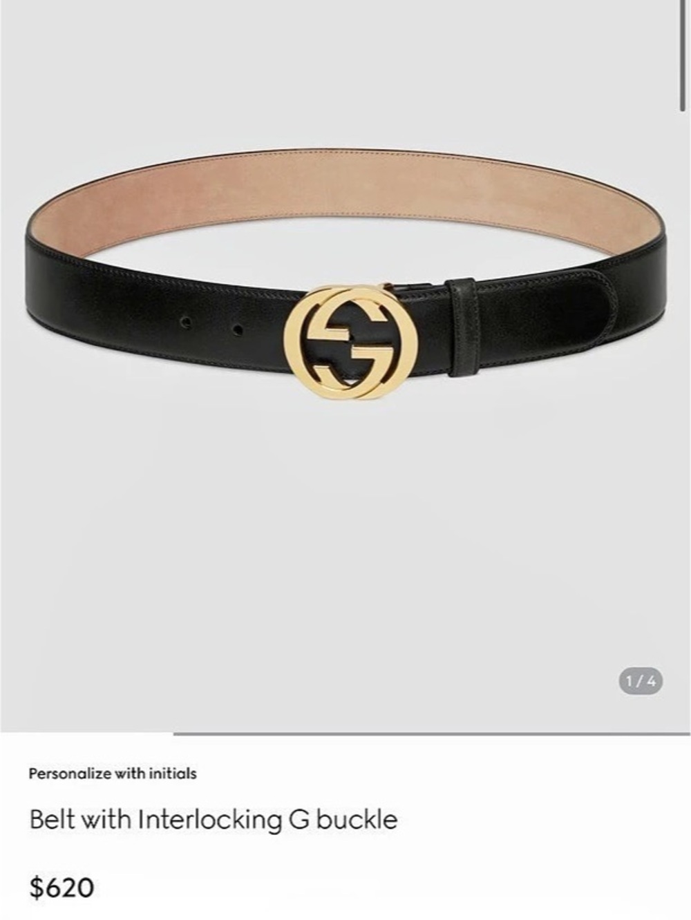 Gucci Belt with Interlocking G buckle Black Leather